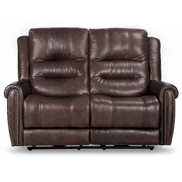 Turku Leather Power Recining Loveseat with Adjustable Headrest