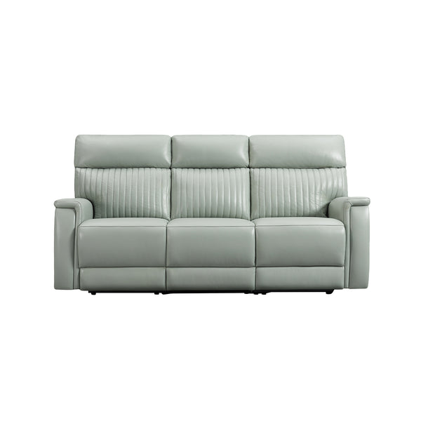 Vaasa Leather Power Reclining Sofa with Adjustable Headrest & Lumbar