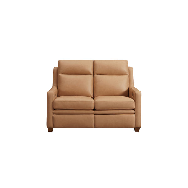 Visby Leather Power Reclining Loveseat with Adjustable Headrest & Lumbar