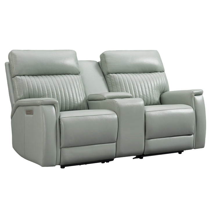 Lightaqua Genuine Leather Power Recliner Loveseat