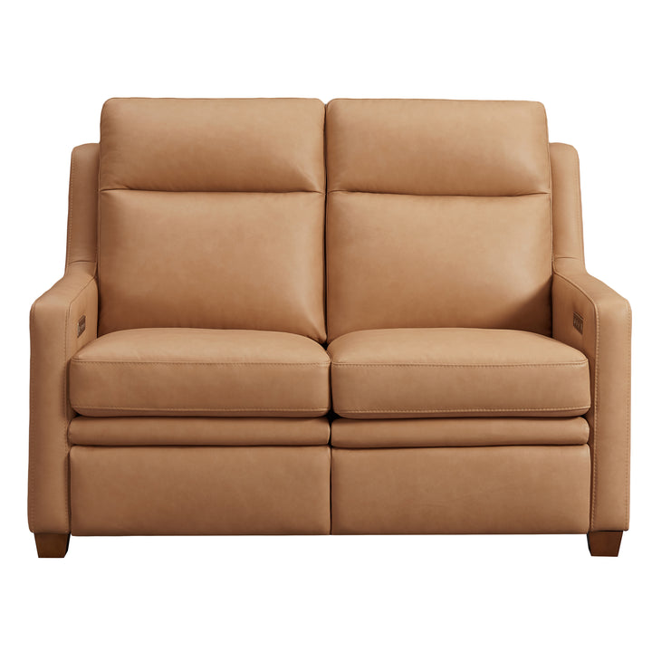 Wall Hugger Brown Leather Power Recliner Loveseat