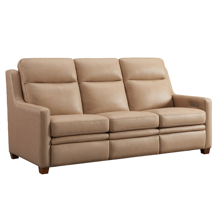 Wall Hugger Wheat Leather Sofa Set Power Recliner Sofa