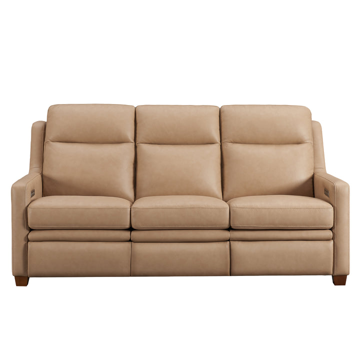Wall Hugger Wheat Leather Sofa Set Power Recliner Sofa