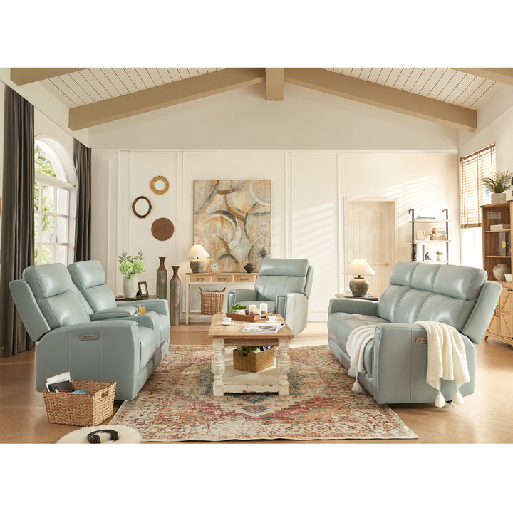 lightaqua dual power genuine leather recliner sofa set